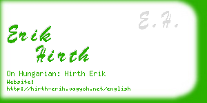 erik hirth business card